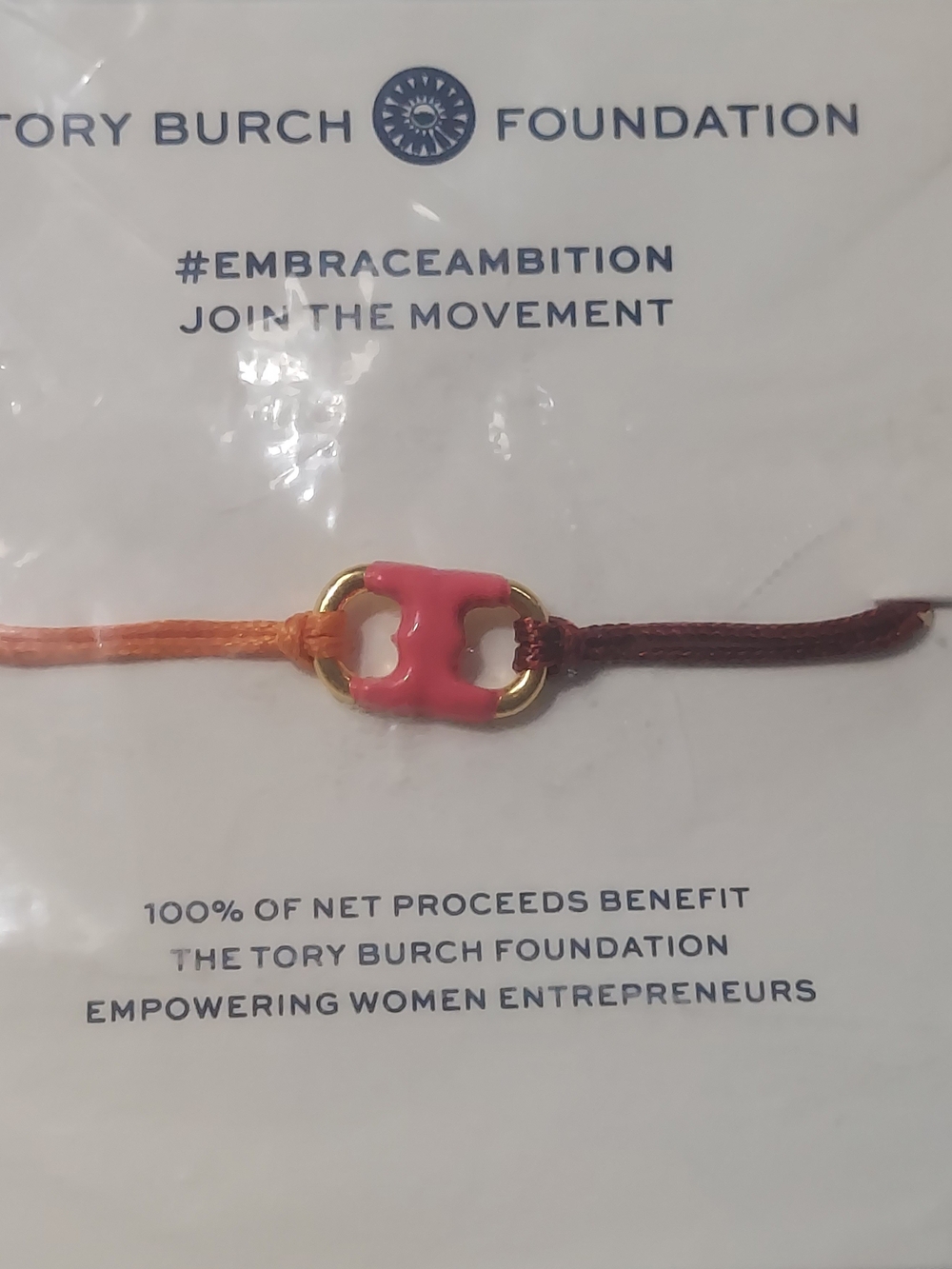 Tory Burch Pink & Multi Cord Logo Bracelet
